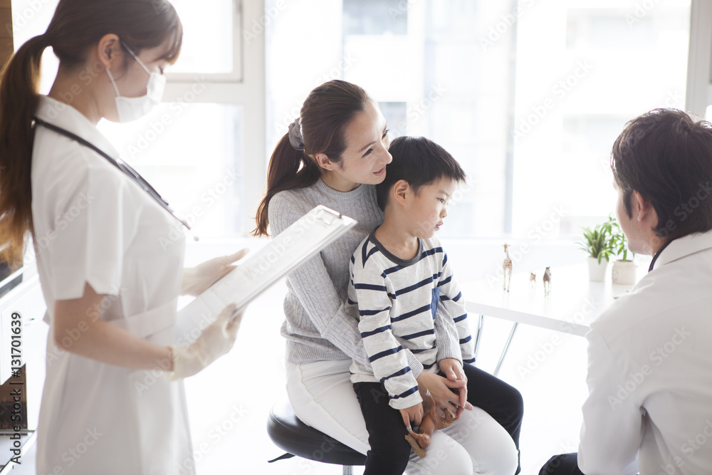 Parents and children are on regular check-ups at clinics