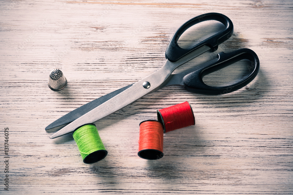 Sewing kit on table