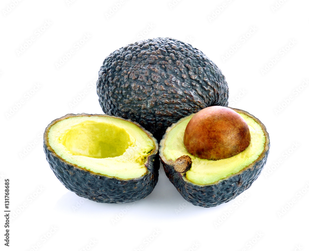 Avocado on white background