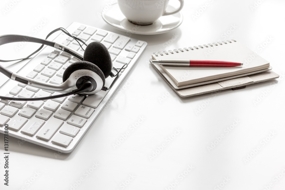 call center manager desktop mock up white background