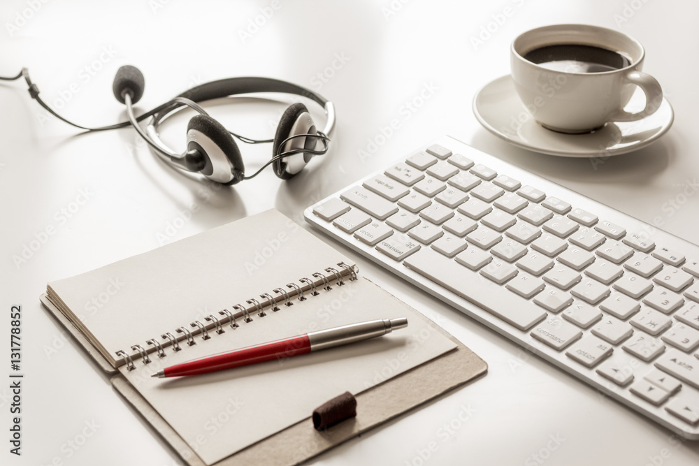 call center manager desktop mock up white background