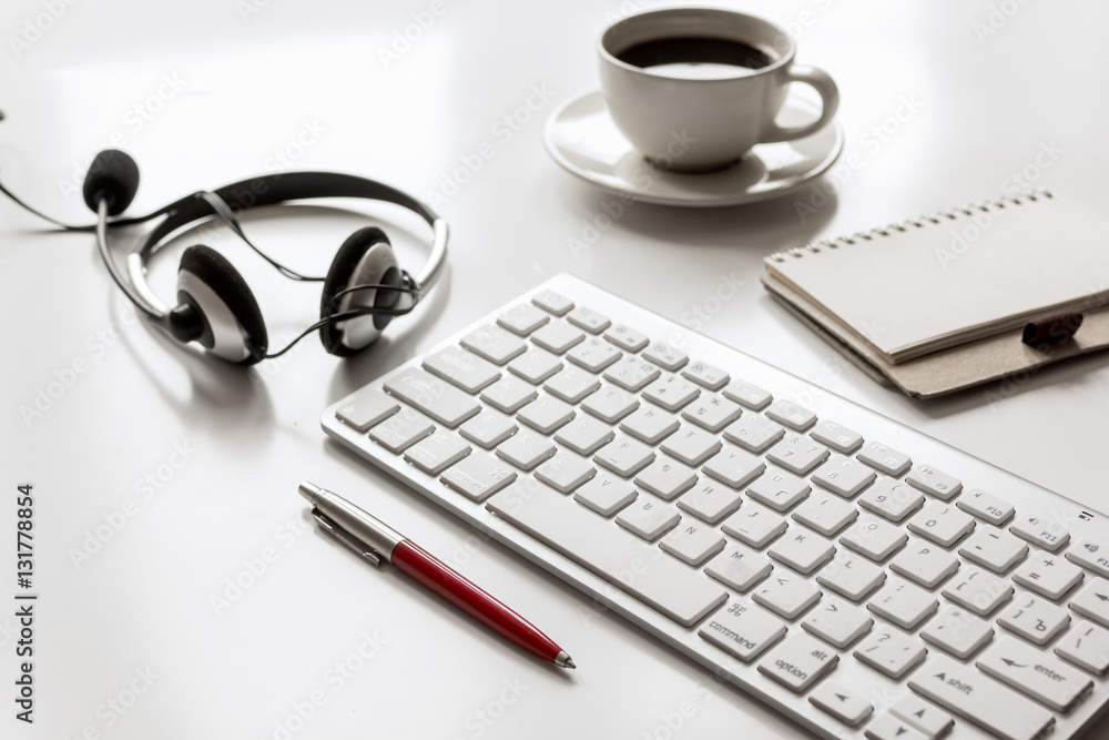 call center manager desktop mock up white background