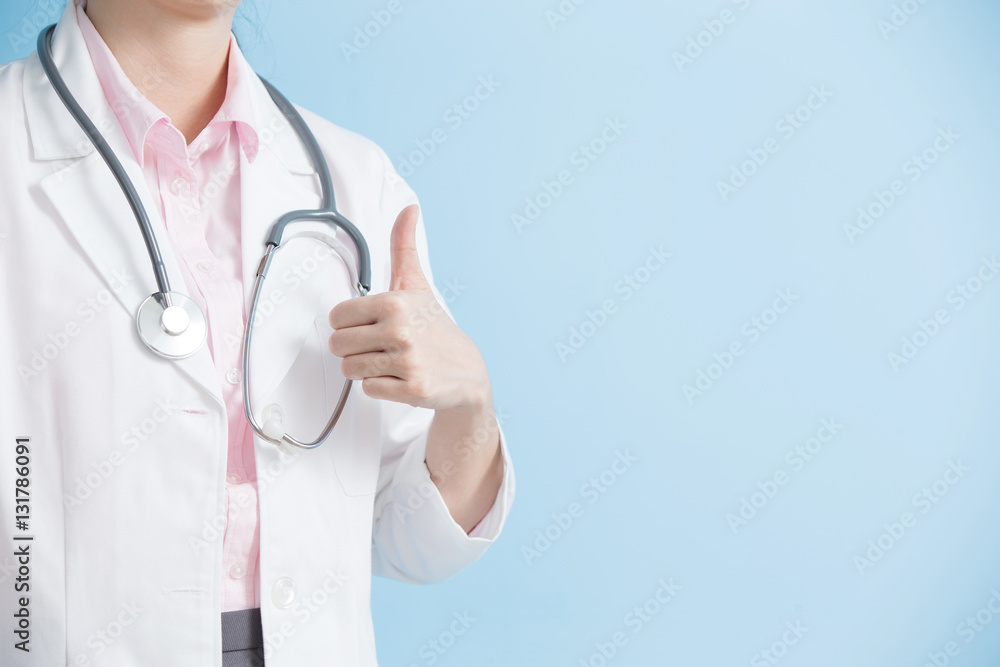 woman doctor thumb up