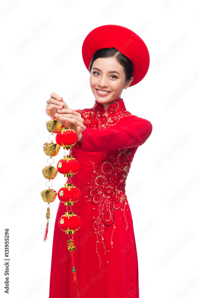 Young vietnamese woman in Ao Dai Dress 