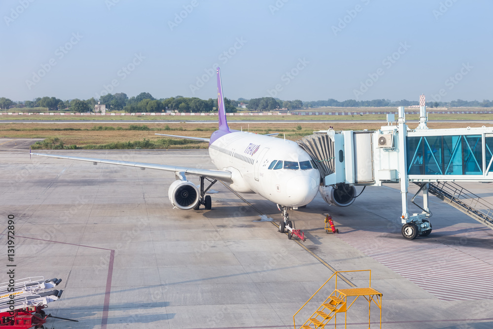 Varanasi, Uttar Pradesh, India - October 26, 2015: Thai Airways