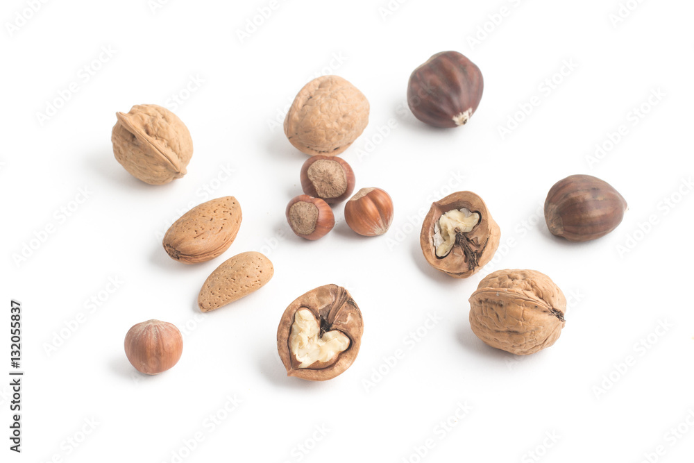 Types of Nuts: Walnuts, Almonds, Portuguese.