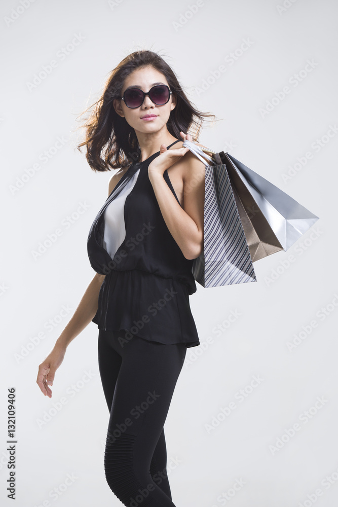 Fashionable young woman shopping