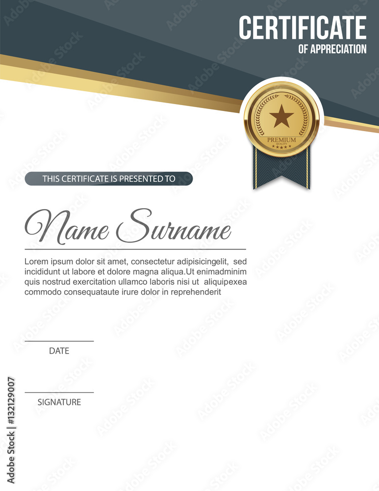 Vector certificate template.