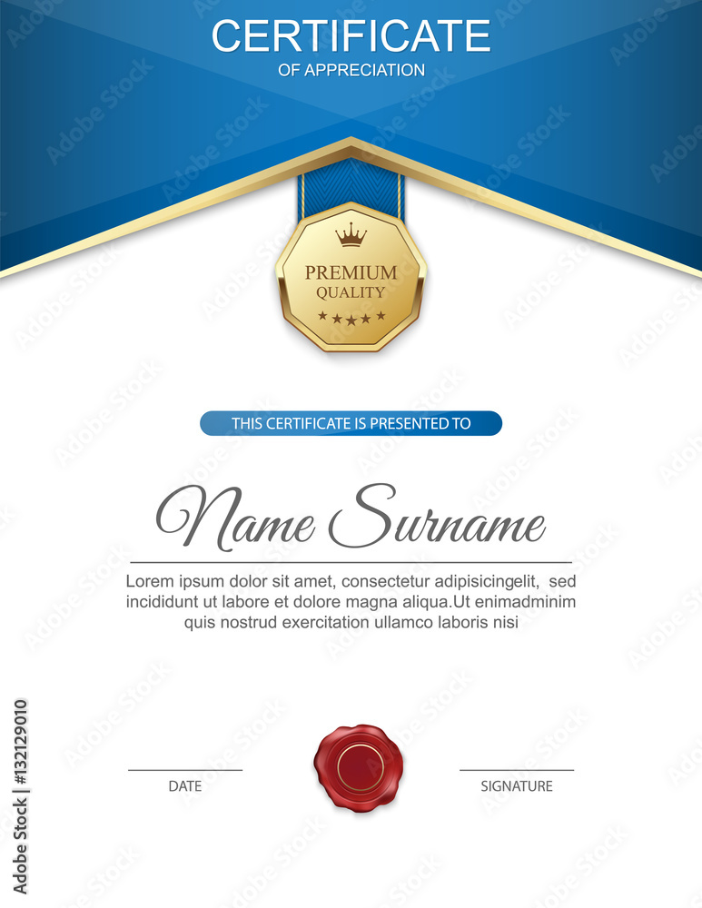 Vector certificate template.