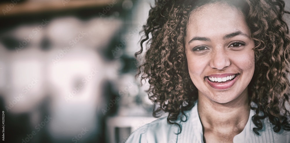 Close-up of happy businesswoman