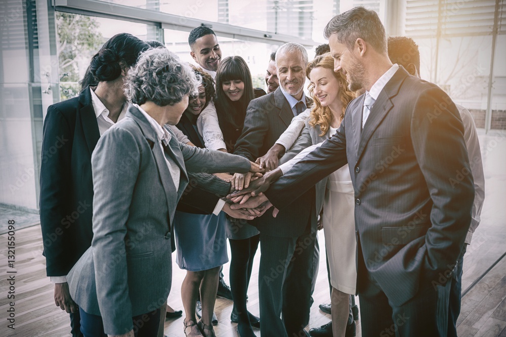 Business people with hand stacked