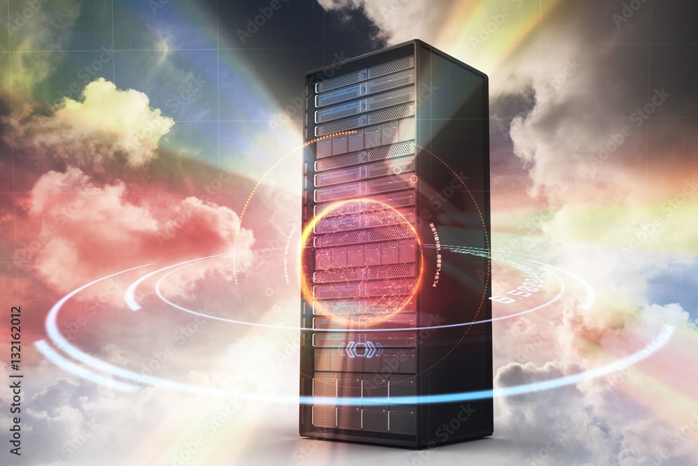 Composite image of server tower 3d