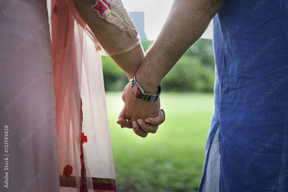 Indian Couple Love Care Concept