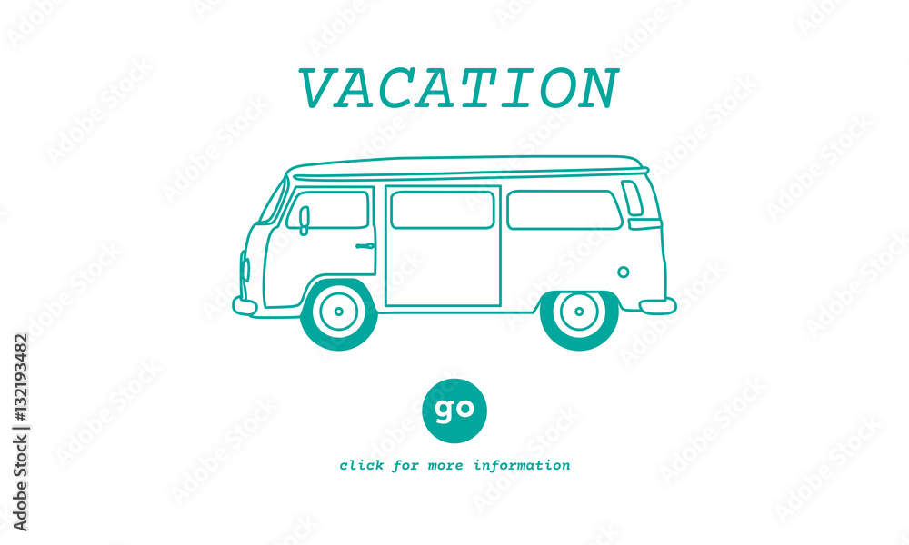 Vacation Traveling Adventure Journey Destination Van Concept