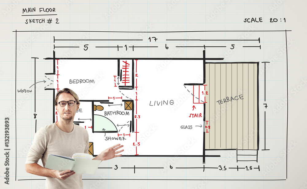 Blueprint Architecture Interior Design Structure Development Con