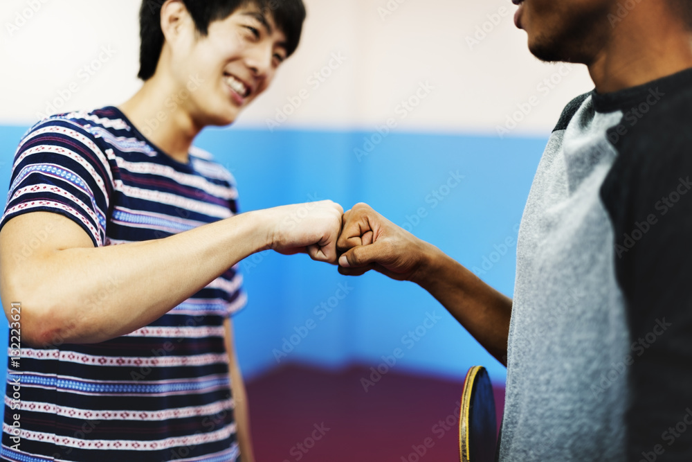 Table Tennis Ping-Pong Friends Sport Concept