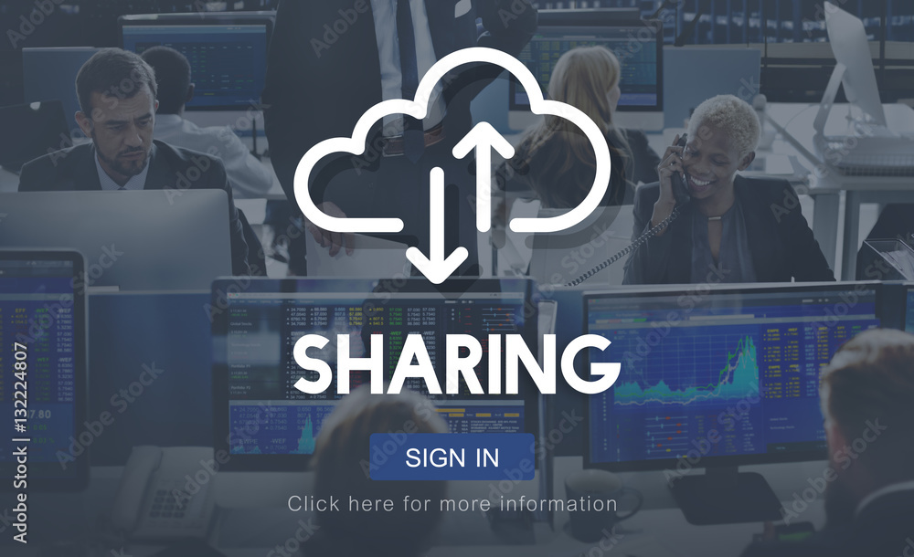 Sharing Social Media Networking Exchange Concept