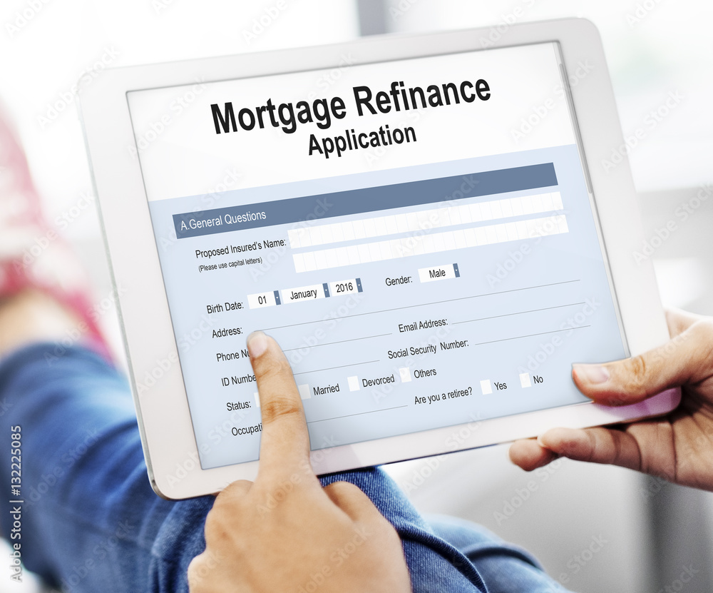 Mortgage Refinance Application Form Concept