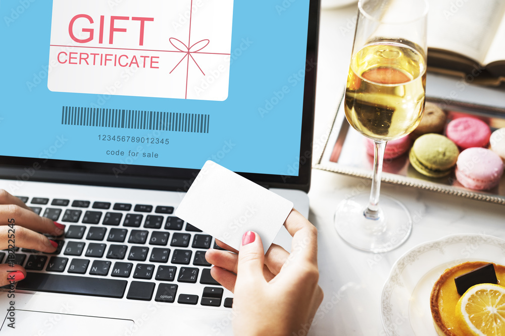 Gift Certificate Coupon Shopping Concept