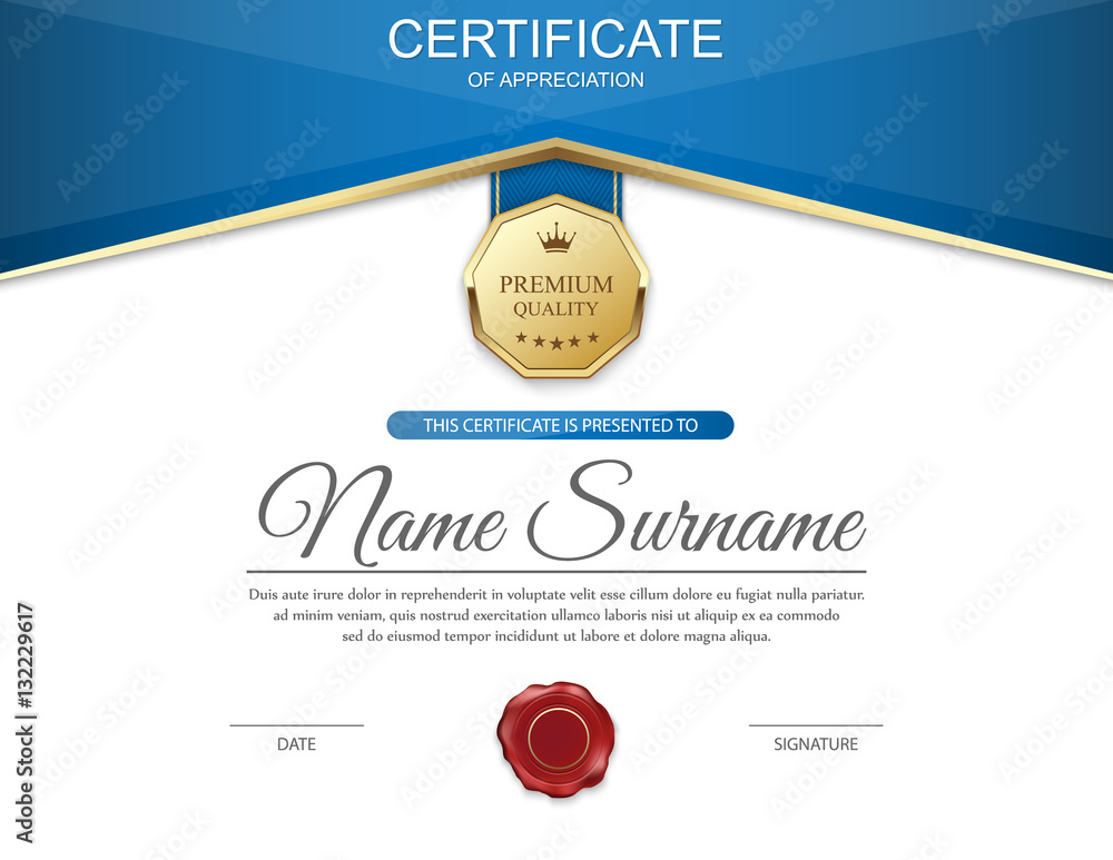 Vector certificate template.