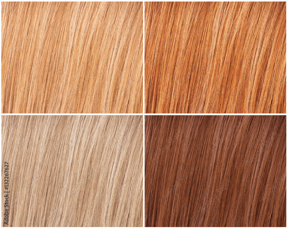 Example of natural hair colors palette