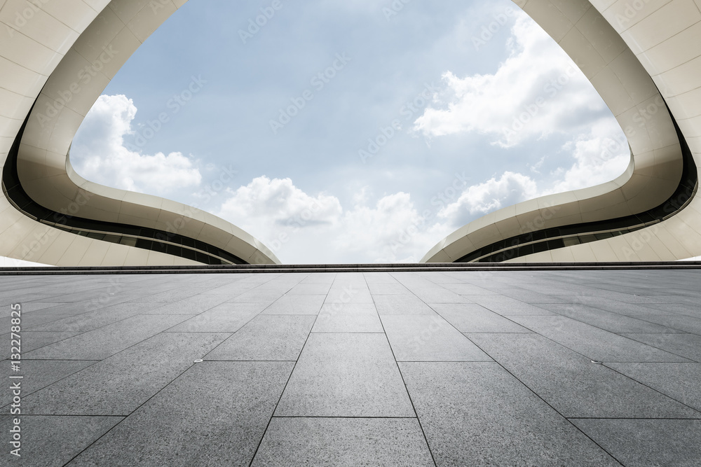 Empty floor and modern architectural passageway