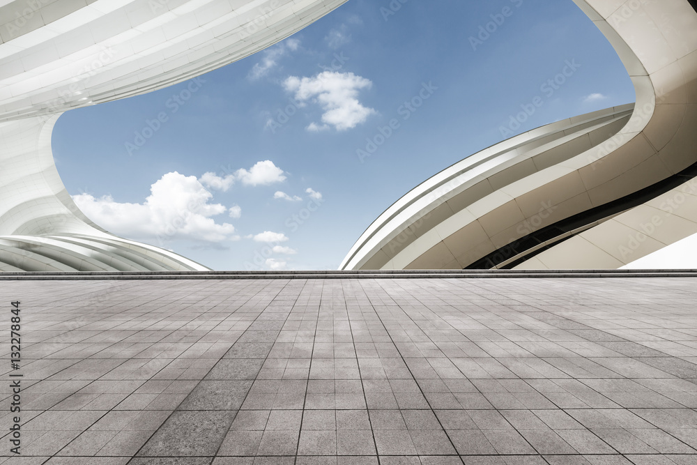 Empty floor and modern architectural passageway