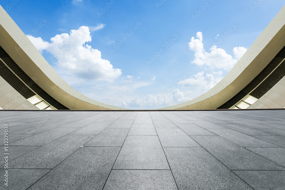 Empty floor and modern architectural passageway