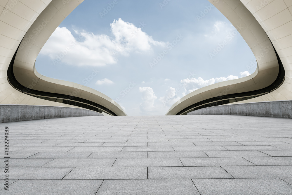 Empty floor and modern architectural passageway