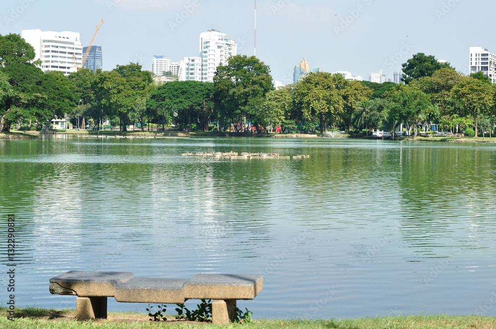 View of park in city for people to relax after hard work.