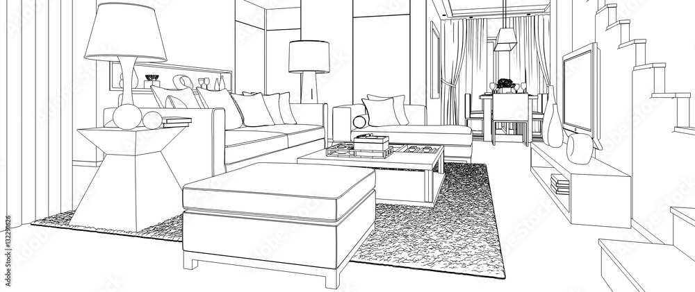 Modern Furnishing Apartement (sketch)