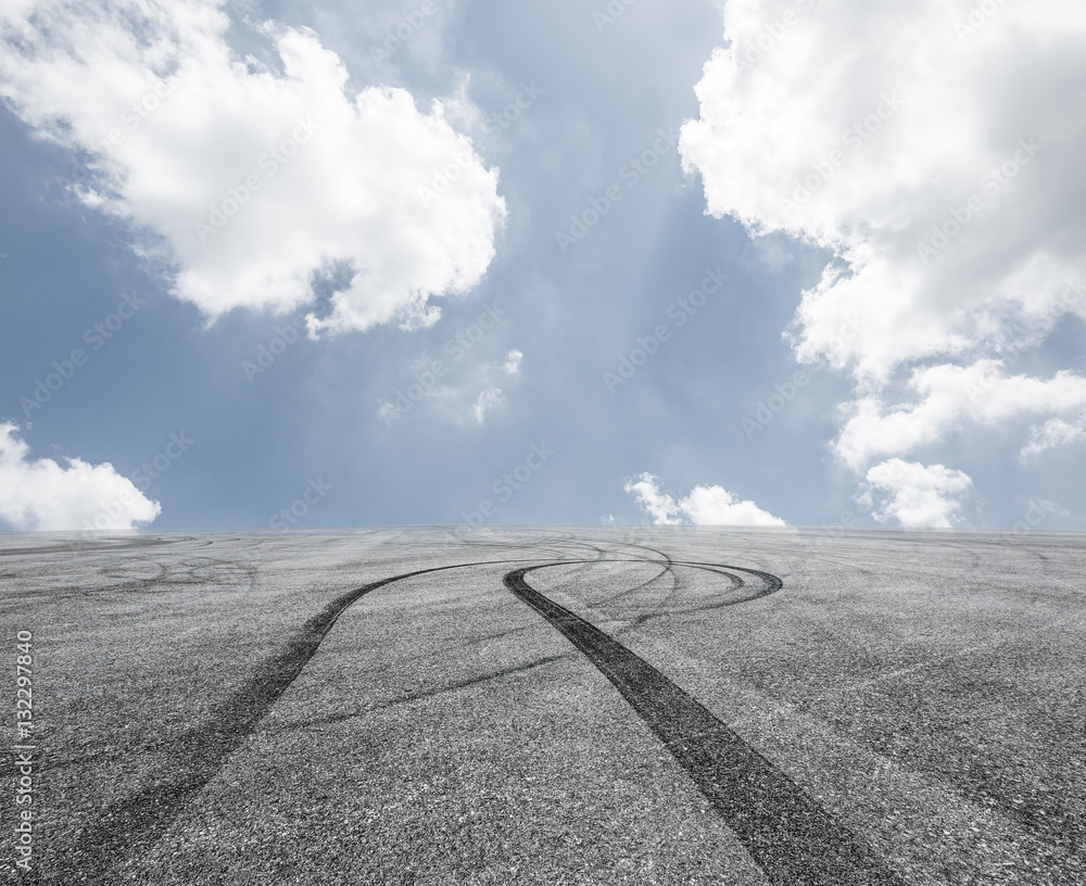 Asphalt road and sky