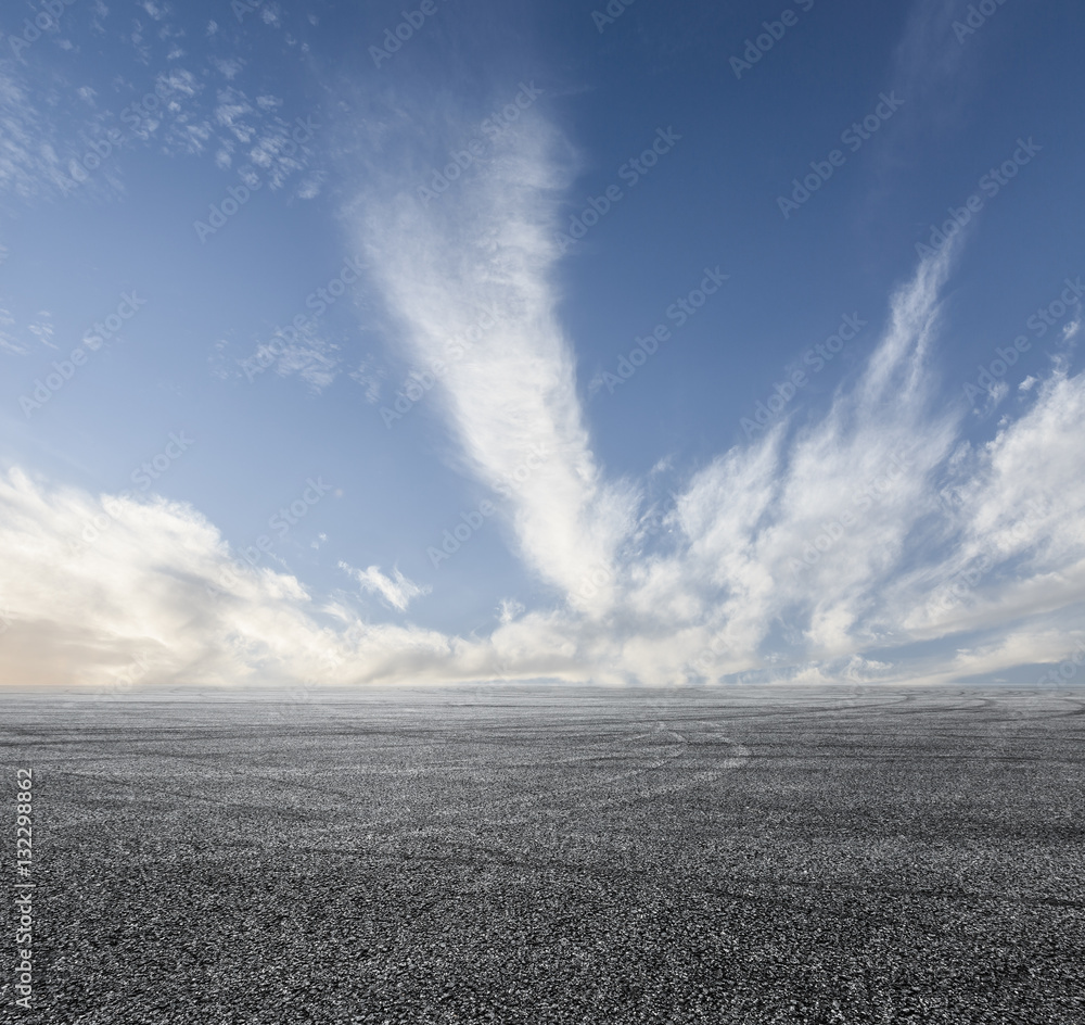 Asphalt road and sky