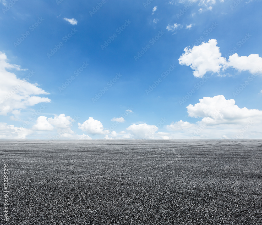 Asphalt road and sky