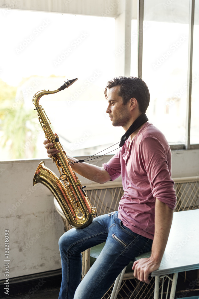 Saxophone Symphony Musician Jazz Instrument Concept