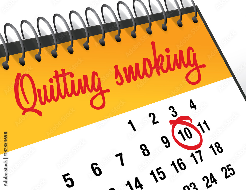 Quitting Smoking Day mark on calendar, vector illustration