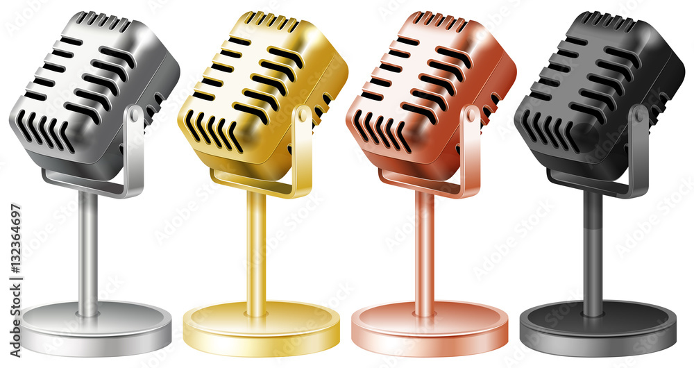 Microphone in four colors