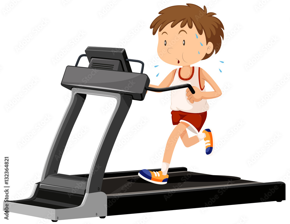 Man running on treadmill