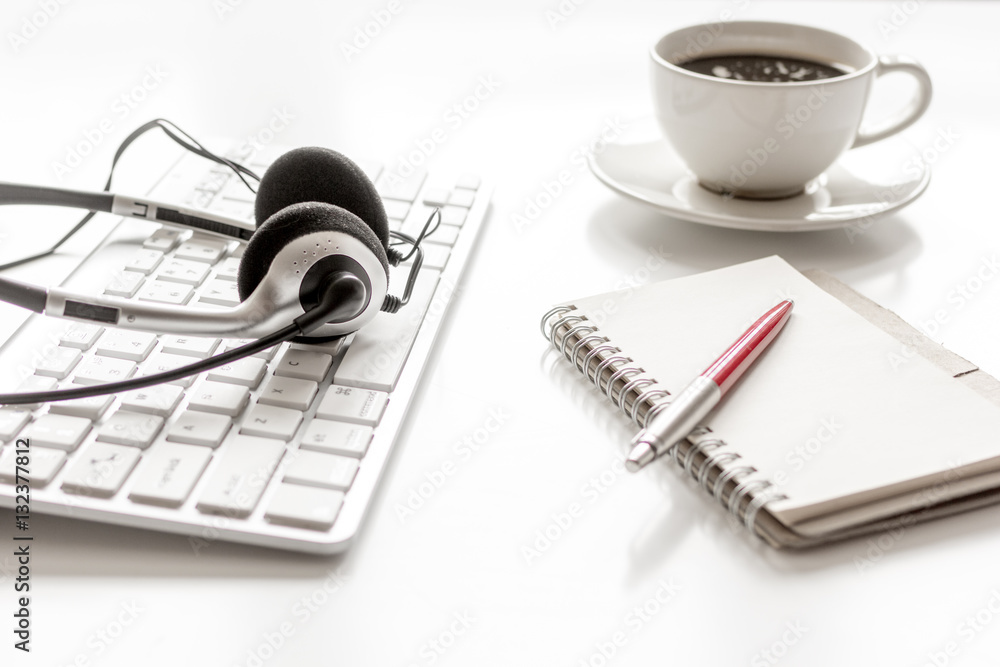 call center manager desktop mock up white background