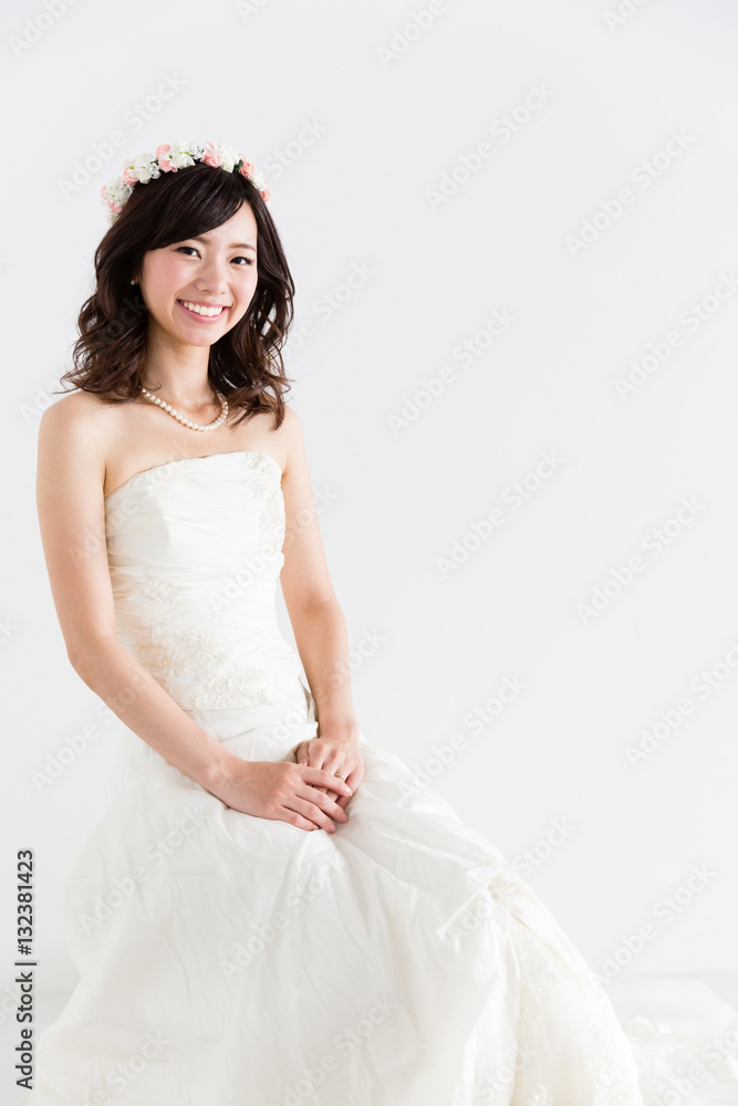 young asian woman wedding image