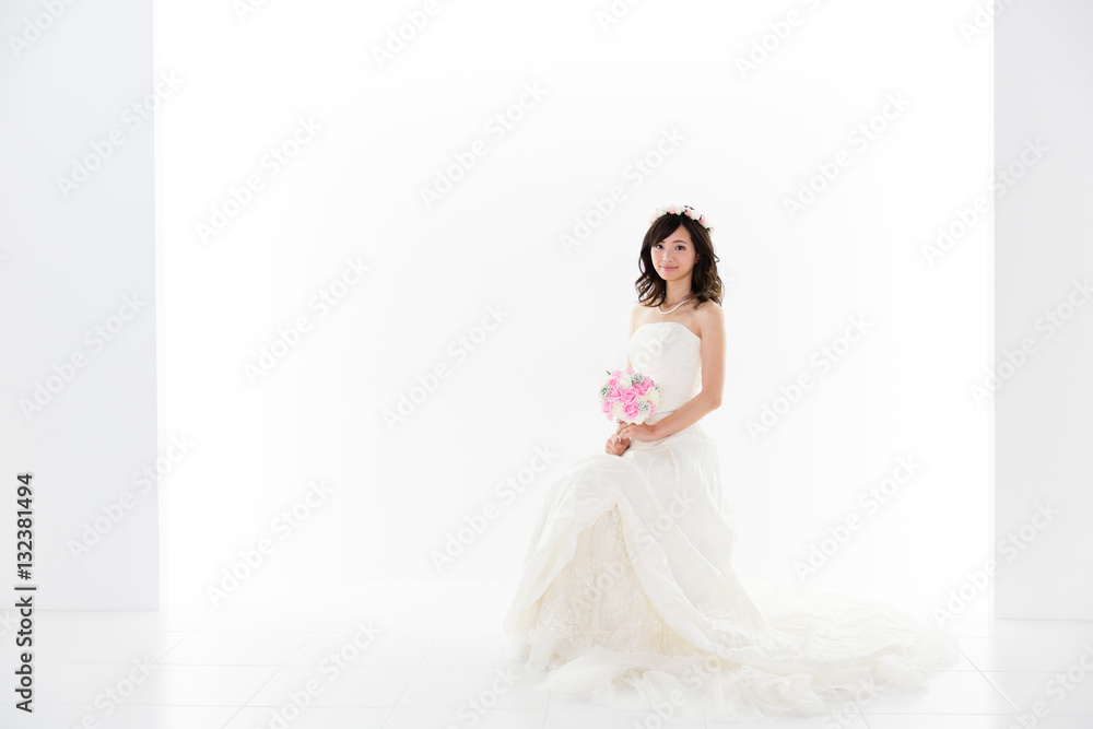 young asian woman wedding image