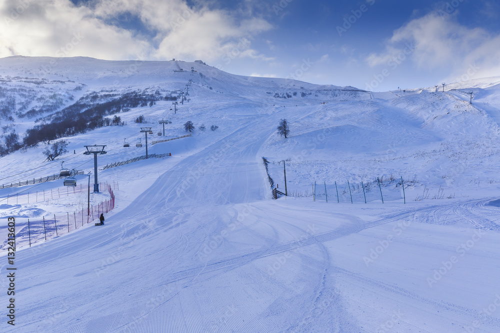 Ski slope in Bakuriani.Georgia