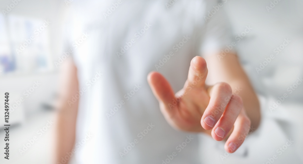 Businessman pointing his finger