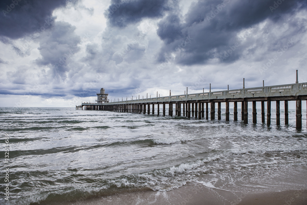 light house and storming sky