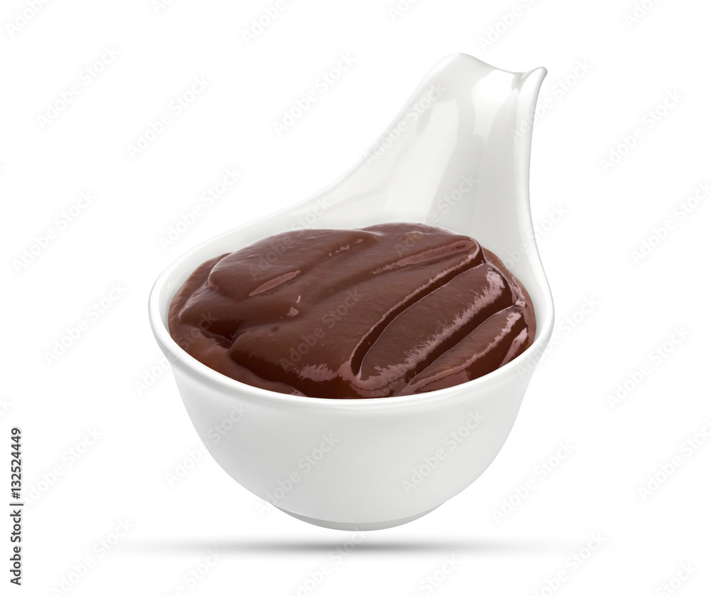 Barbecue sauce in a bowl isolated on white background