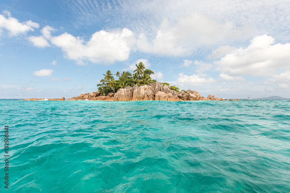 Beach view on an island in Seychelles.