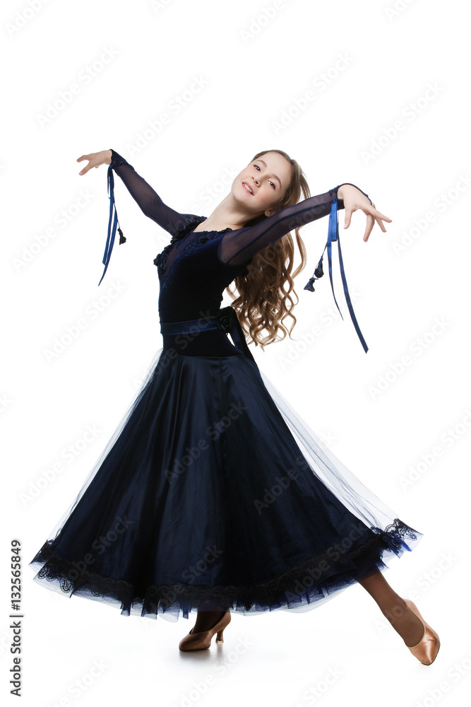 Beautiful teenage ballroom dancer