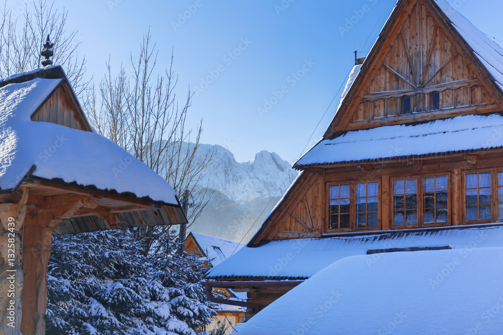 Zakopane in Tatra mountains at winter time, Poland