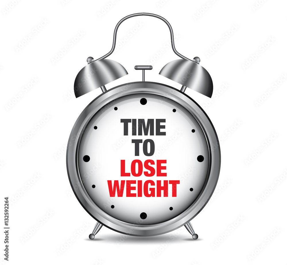 Time to Lose Weight on retro alarm clock vector illustration