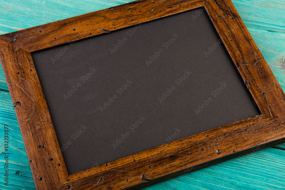 chalk board on wooden background